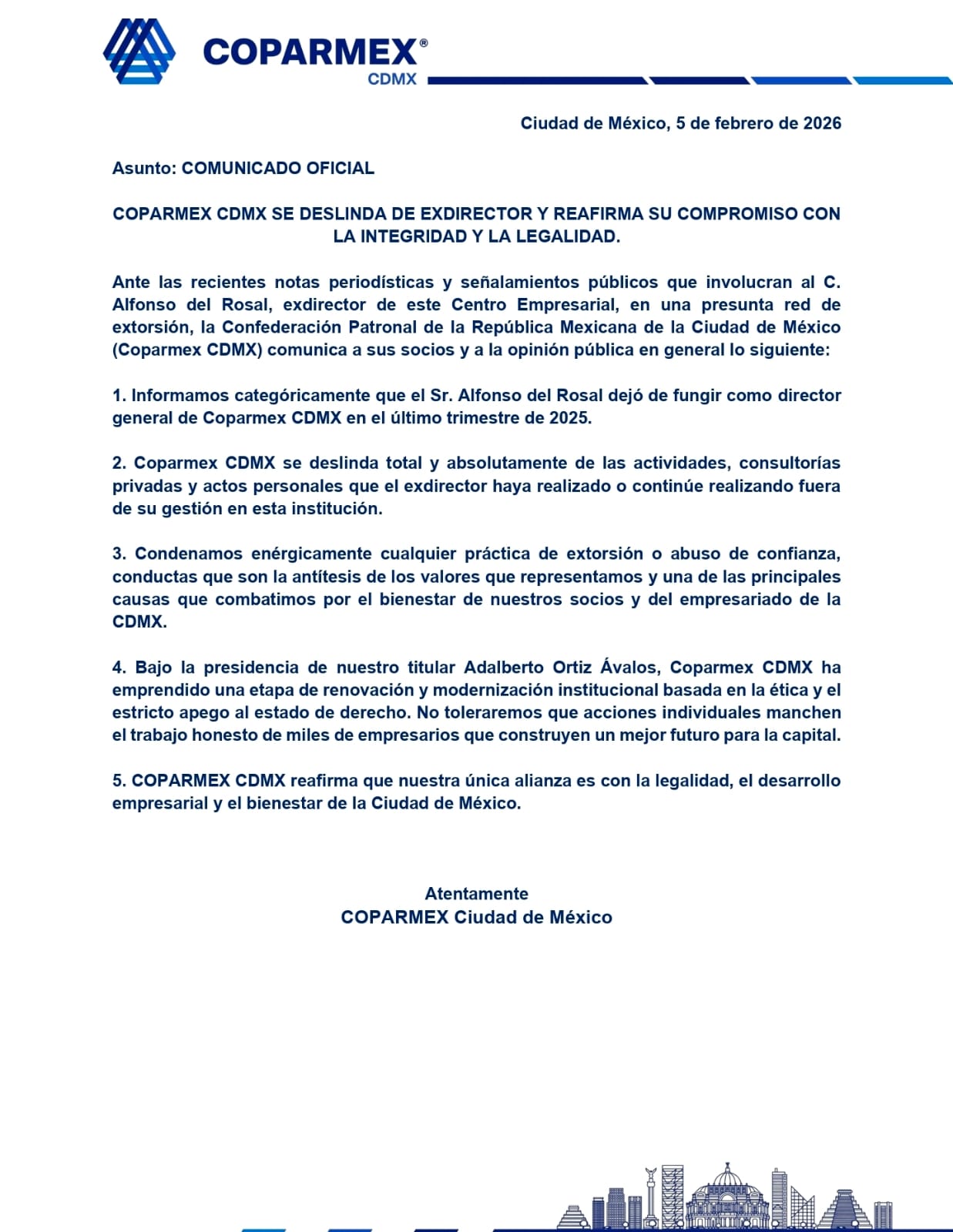 Comunicado oficial